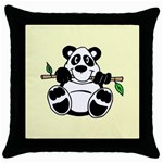 Panda 1 - Throw Pillow Case (Black)