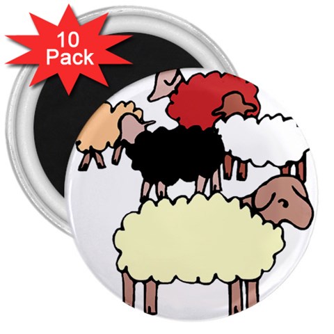 Sheep 3  Magnet (10 pack) from ArtsNow.com Front