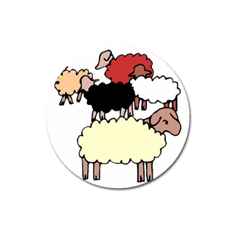 Sheep Magnet 3  (Round) from ArtsNow.com Front