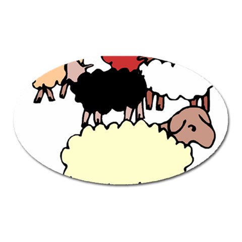 Sheep Magnet (Oval) from ArtsNow.com Front