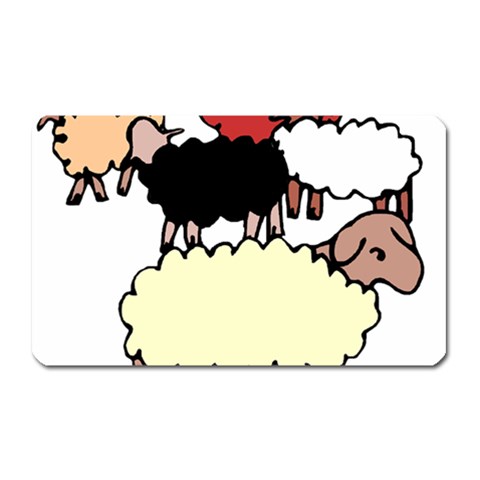 Sheep Magnet (Rectangular) from ArtsNow.com Front