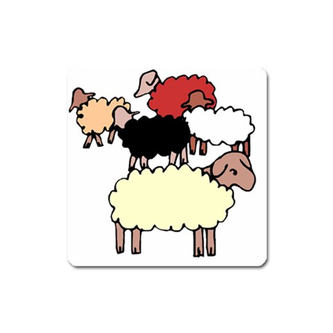 Sheep Magnet (Square) from ArtsNow.com Front