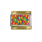 Abstract-background Gold Trim Italian Charm (9mm)