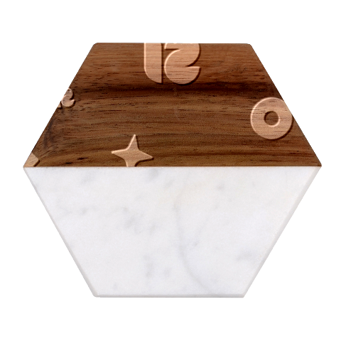 Wallpaper Marble Wood Coaster (Hexagon)  from ArtsNow.com Front