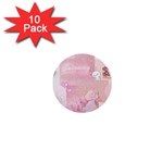 Pink Aesthetic, Clouds, Cute, Glitter, Hello Kitty, Pastel, Soft 1  Mini Buttons (10 pack) 