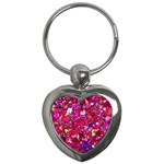 Pink Glitter, Cute, Girly, Glitter, Pink, Purple, Sparkle Key Chain (Heart)