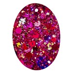 Pink Glitter, Cute, Girly, Glitter, Pink, Purple, Sparkle Oval Ornament (Two Sides)