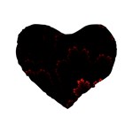 Amoled Red N Black Standard 16  Premium Flano Heart Shape Cushions