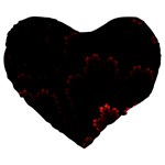 Amoled Red N Black Large 19  Premium Flano Heart Shape Cushions