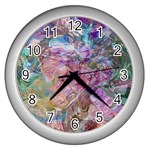 Abstract waves Wall Clock (Silver)