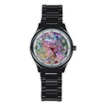 Abstract waves Stainless Steel Round Watch