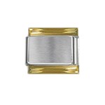 Aluminum Textures, Horizontal Metal Texture, Gray Metal Plate Gold Trim Italian Charm (9mm)