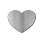Aluminum Textures, Horizontal Metal Texture, Gray Metal Plate Rubber Coaster (Heart)