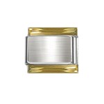 Aluminum Textures, Polished Metal Plate Gold Trim Italian Charm (9mm)