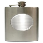 Aluminum Textures, Polished Metal Plate Hip Flask (6 oz)