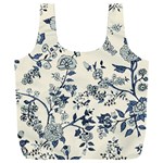 Blue Vintage Background, Blue Roses Patterns Full Print Recycle Bag (XXL)