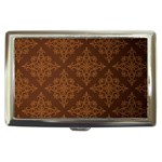 Brown Floral Pattern Floral Vintage Pattern, Brown Vintage Cigarette Money Case