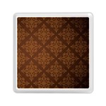 Brown Floral Pattern Floral Vintage Pattern, Brown Vintage Memory Card Reader (Square)