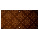 Brown Floral Pattern Floral Vintage Pattern, Brown Vintage Banner and Sign 4  x 2 