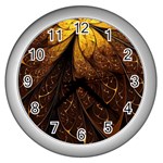 Gold, Golden Background Wall Clock (Silver)