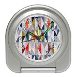 Mosaic, Colorful, Rhombuses, Pattern, Geometry Travel Alarm Clock