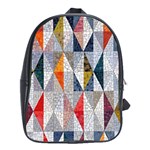 Mosaic, Colorful, Rhombuses, Pattern, Geometry School Bag (XL)