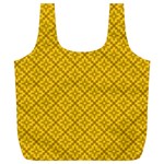 Yellow Floral Pattern Vintage Pattern, Yellow Background Full Print Recycle Bag (XL)