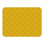 Yellow Floral Pattern Vintage Pattern, Yellow Background Two Sides Premium Plush Fleece Blanket (Mini)