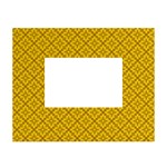 Yellow Floral Pattern Vintage Pattern, Yellow Background White Tabletop Photo Frame 4 x6 