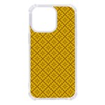 Yellow Floral Pattern Vintage Pattern, Yellow Background iPhone 13 Pro TPU UV Print Case