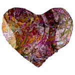 Abstract pink blend Large 19  Premium Heart Shape Cushions