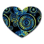 Authentic Aboriginal Art - Circles (Paisley Art) Heart Mousepad