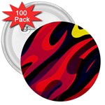 Abstract Fire Flames Grunge Art, Creative 3  Buttons (100 pack) 