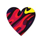 Abstract Fire Flames Grunge Art, Creative Heart Magnet