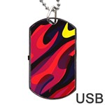 Abstract Fire Flames Grunge Art, Creative Dog Tag USB Flash (Two Sides)