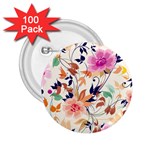 Abstract Floral Background 2.25  Buttons (100 pack) 