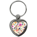 Abstract Floral Background Key Chain (Heart)