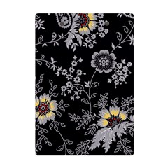 Black Background With Gray Flowers, Floral Black Texture A5 Acrylic Clipboard from ArtsNow.com Back
