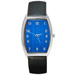 Blue Abstract, Background Pattern Barrel Style Metal Watch