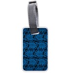 Blue Floral Pattern Floral Greek Ornaments Luggage Tag (one side)