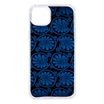 Blue Floral Pattern Floral Greek Ornaments iPhone 14 Plus TPU UV Print Case