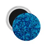 Blue Floral Pattern Texture, Floral Ornaments Texture 2.25  Magnets