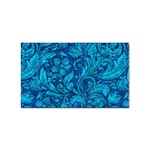 Blue Floral Pattern Texture, Floral Ornaments Texture Sticker (Rectangular)