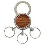 Brown Wooden Texture 3-Ring Key Chain