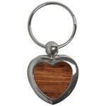Brown Wooden Texture Key Chain (Heart)
