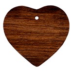 Brown Wooden Texture Heart Ornament (Two Sides)