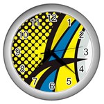 Colorful Abstract Background Art Wall Clock (Silver)