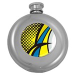 Colorful Abstract Background Art Round Hip Flask (5 oz)