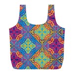 Colorful Floral Ornament, Floral Patterns Full Print Recycle Bag (L)