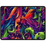 Colorful Floral Patterns, Abstract Floral Background Two Sides Fleece Blanket (Large)